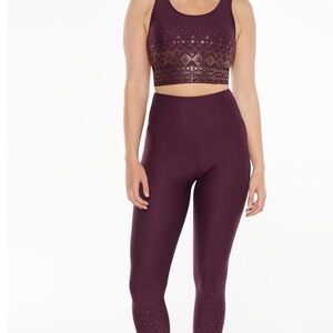 3 pc Women’s High-Waist Leggings in Deep Plum